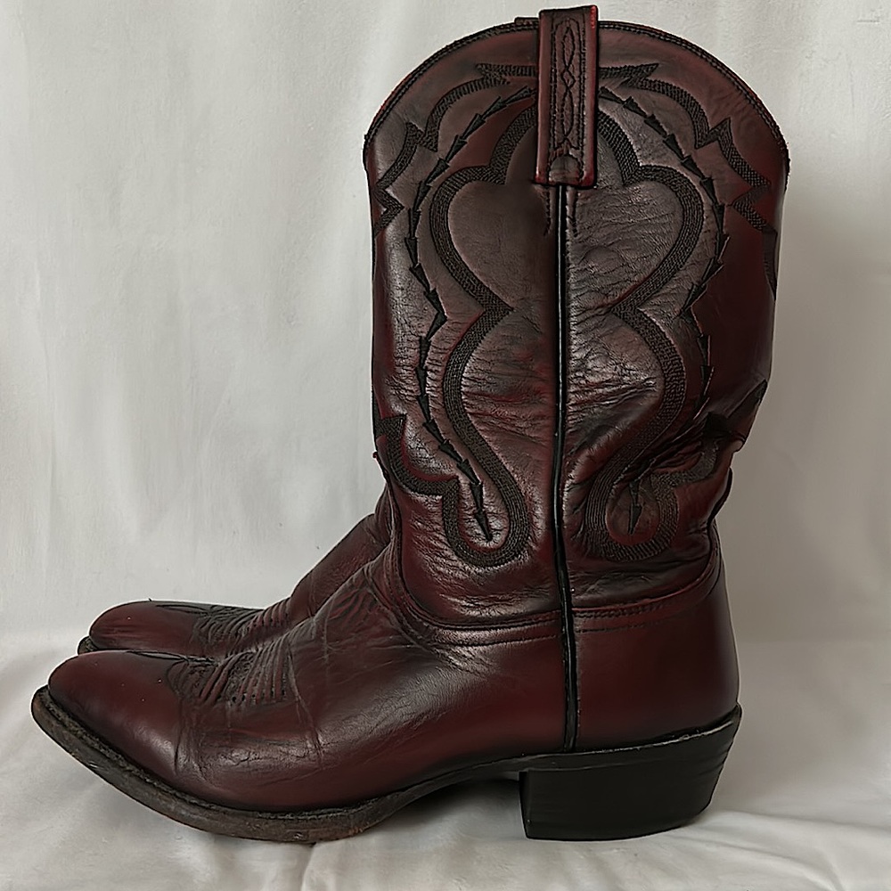 Lucchese 2000 Red Brown Men’s Leather Western Cowboy Boots Shoes **Size 9.5** - Picture 4 of 13